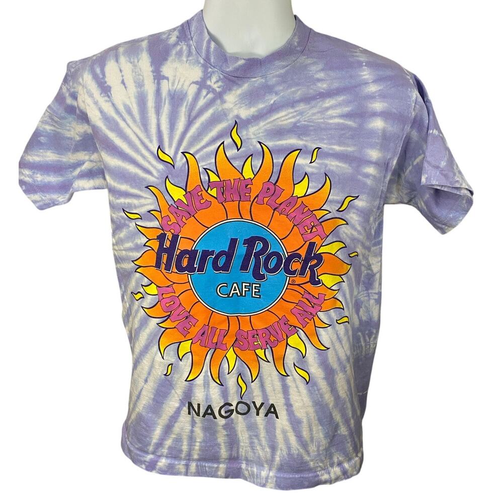 VTG Y2K Hard Rock Cafe Nagoya T-Shirt Medium Tie Dye Japan Graphic Tourist Tee